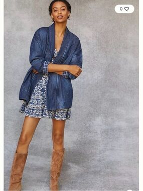 Anthropologie Pilcro denim quilted jacket in size XS